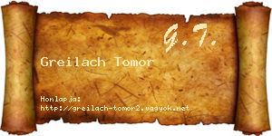 Greilach Tomor névjegykártya